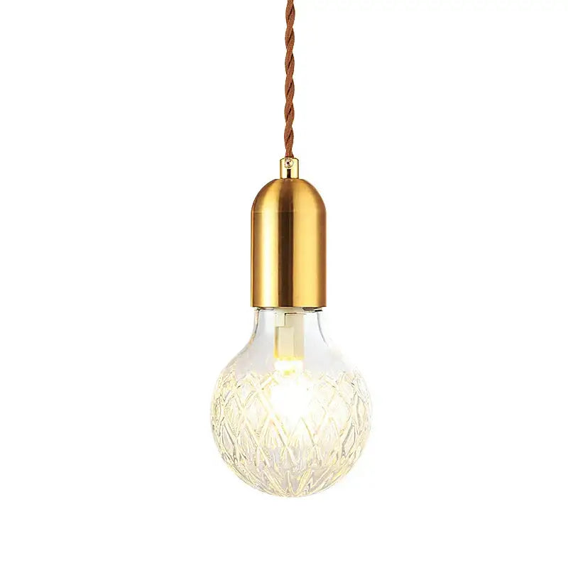 Industrial vintage brass glass pendant light set of 2 with warm-glowing faceted globe and gold-toned metal cap decorbites industrial vintage pendant