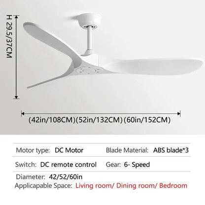 White ceiling fan with sleek modern abs blades for decorbites industrial vintage ceiling in living room decor