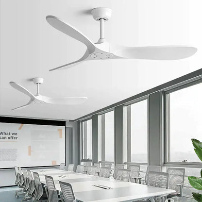 White ceiling fan with sleek modern blades and minimalist design for decorbites industrial vintage ceiling living room use