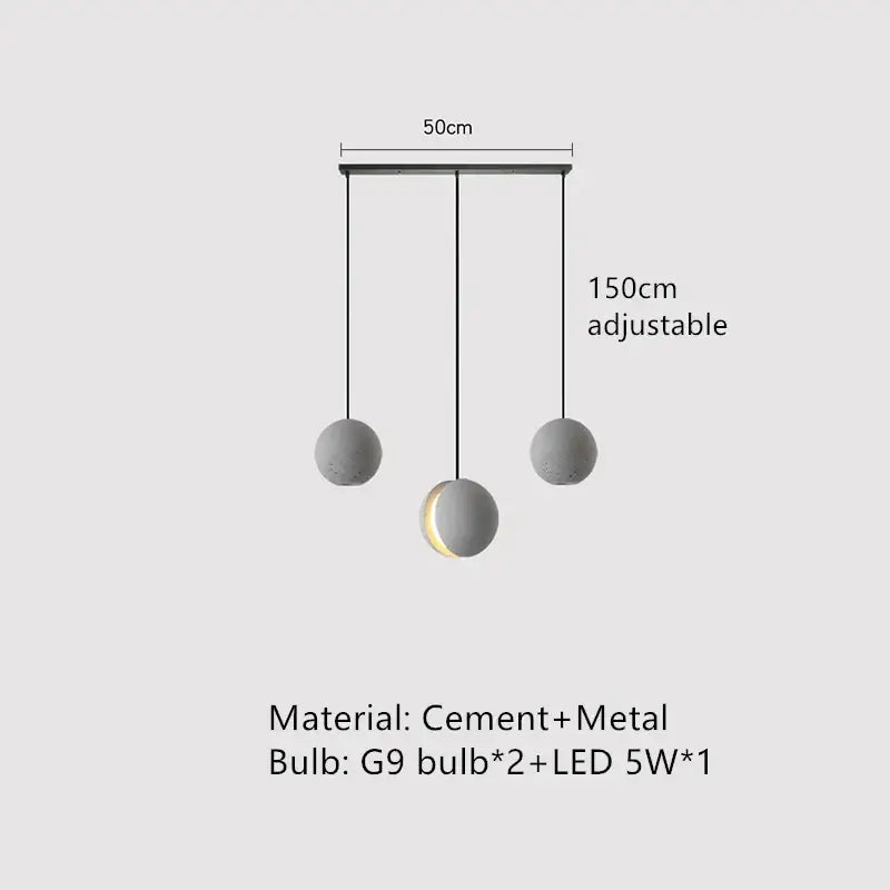 Industrial vintage cement pendant lamp with matte gray spheres and black metal hardware for kitchen dining room decorbites industrial vintage pendant lamp