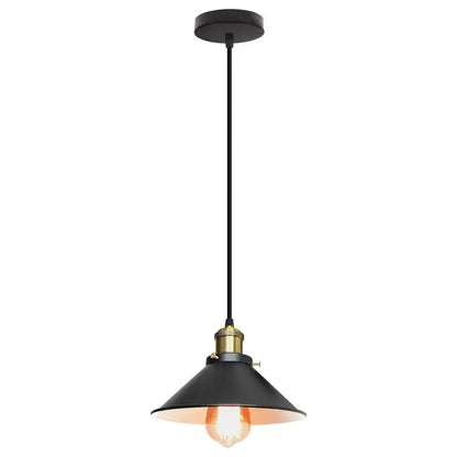 Black industrial vintage chandelier pendant light with brass-finished socket and hanging cord for dining room decorbites industrial vintage