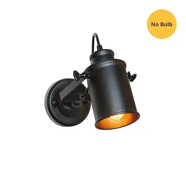 Black industrial-style wall lamp with matte finish and adjustable arm for decorbites wall lamp vintage bedroom lighting