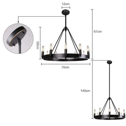 Black wrought iron industrial vintage iron 8 light chandelier with exposed edison bulbs pendant lights for kitchen decorbites vintage style