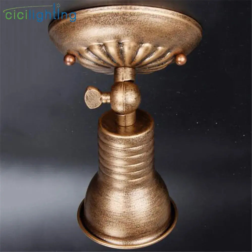 Antique brass-finished industrial vintage led adjustable wall-mounted lamp holder with fluted top and textured base decorbites vintage led spot