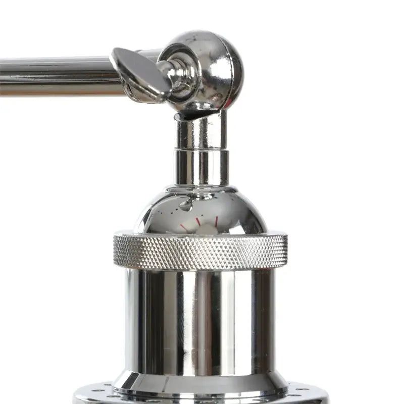 Shiny chrome-finished adjustable wall lamp with textured grip ring and spherical joint for decorbites industrial vintage silver decor