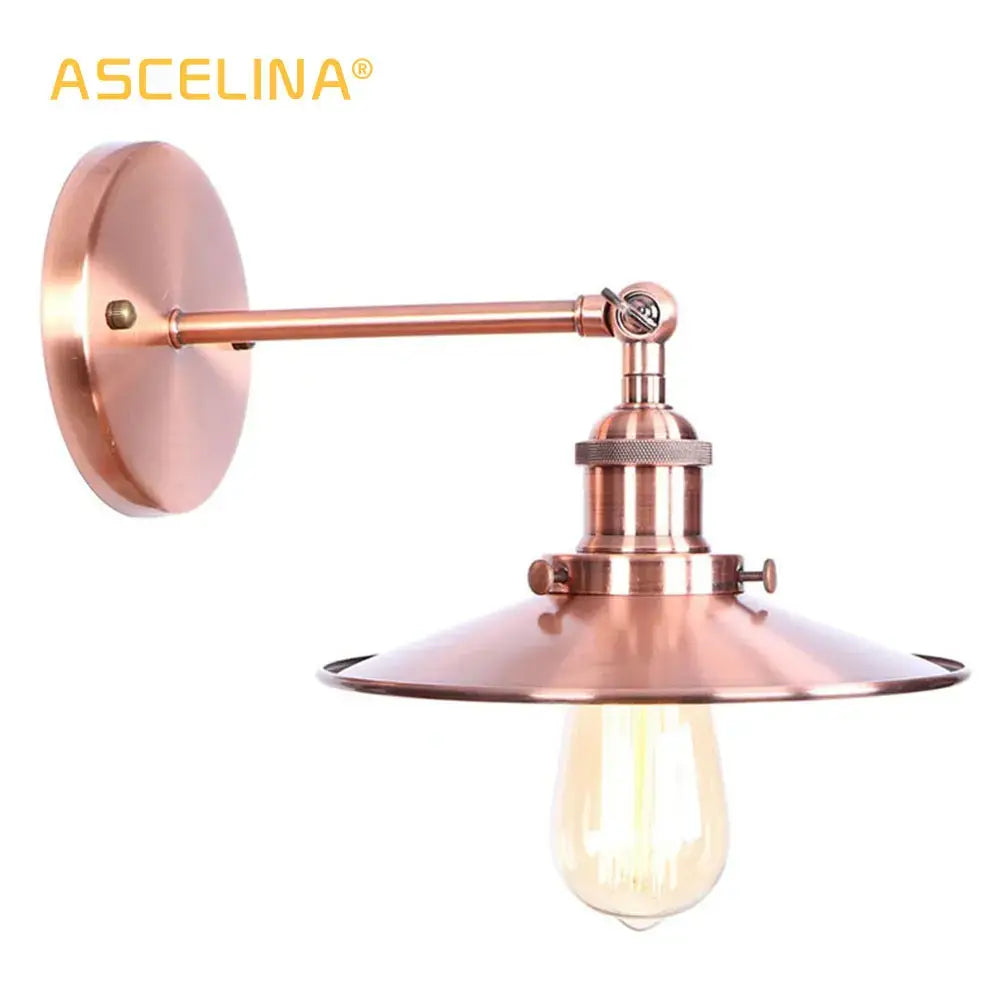 Copper-finished decorbites industrial vintage wall sconce with vintage edison bulb for bedroom decor lighting