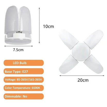 Industrial white deformable led ceiling light with four curved blades and central hub for modern decorbites led ceiling use