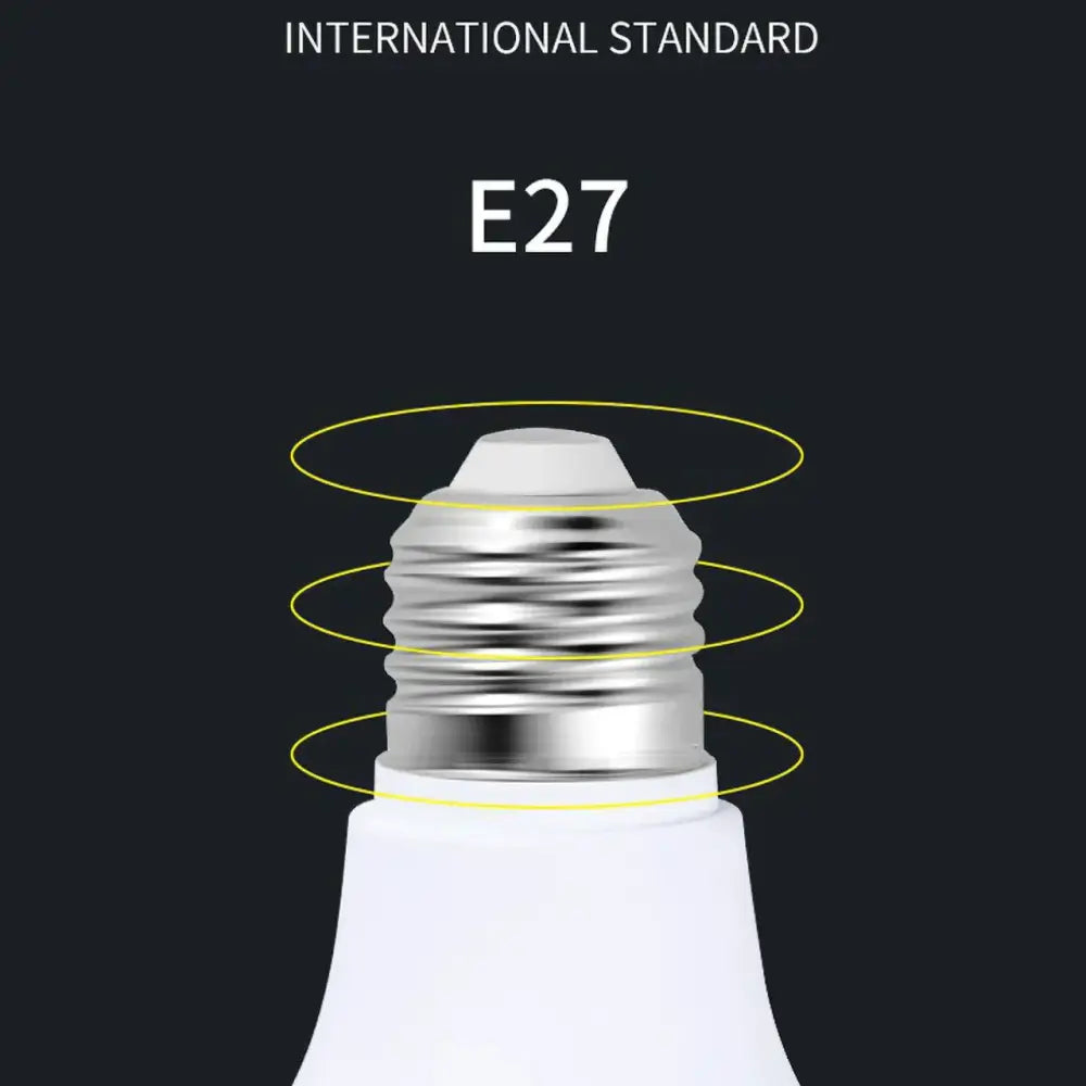 Industrial white e27 led bulb with metallic screw base high power garage light for efficient illumination