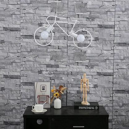 White iron bicycle pendant light with two exposed bulbs for living room decorbites iron bicycle pendant lighting