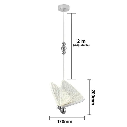 Iridescent gold butterfly pendant light with translucent white mesh body and chrome accents for bedroom decorbites butterfly pendant lights