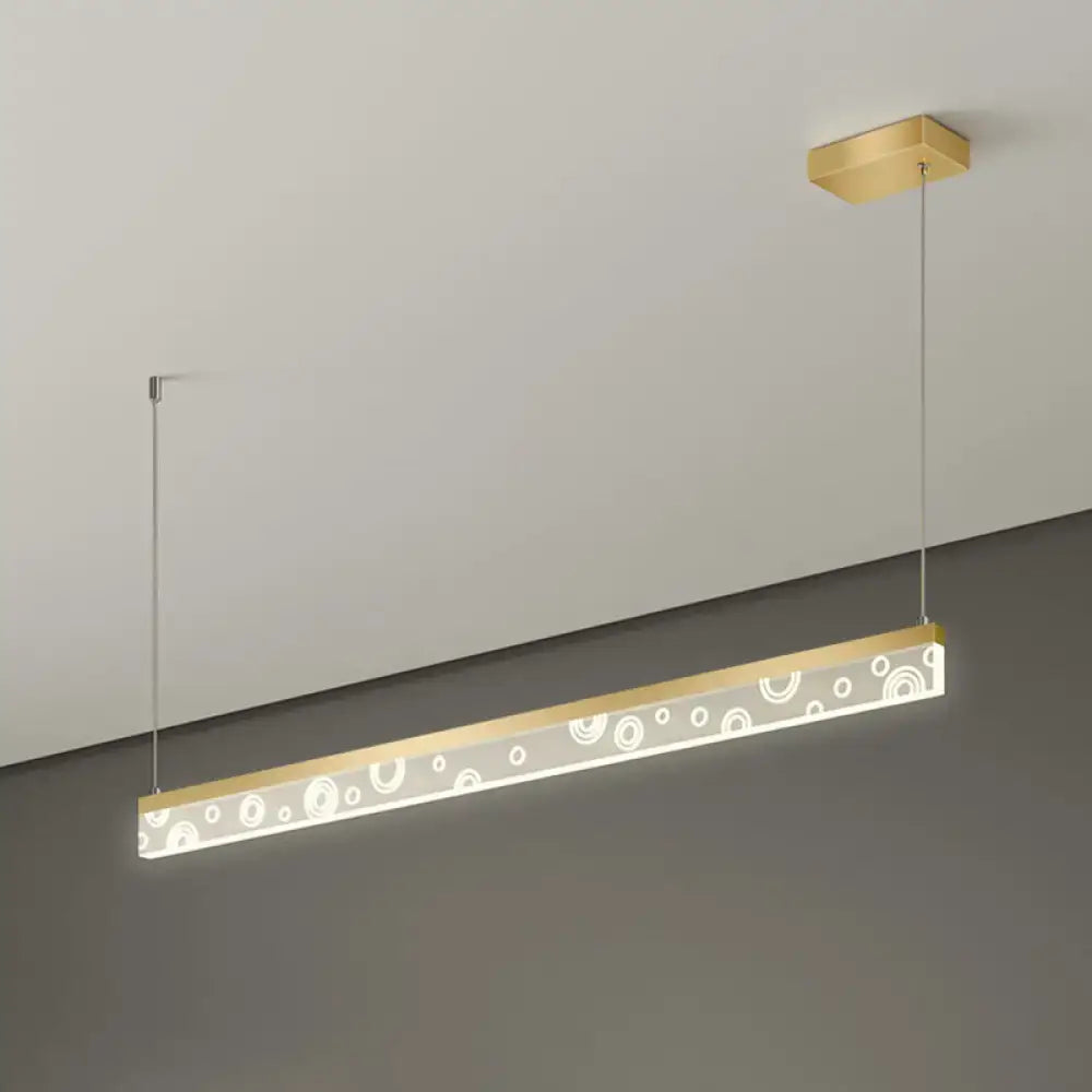 DecorBites 35.5/47 inch gold aluminum island lamp pendant light fixture with frosted glass and warm white light
