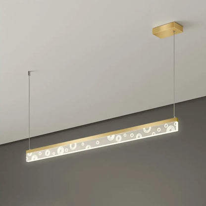 DecorBites 35.5/47 inch gold aluminum island lamp pendant light fixture with frosted glass and warm white light