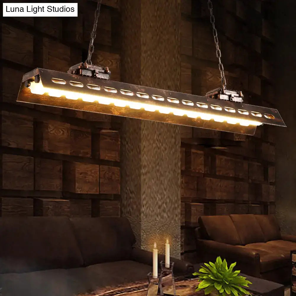 DecorBites™ rust finish industrial pendant light with dark metal frame chain suspension and e26 e27 bulbs 220v-240v