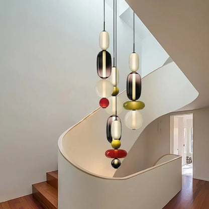 Italian Candy Glass Pendant Light in Black or White - Decorbites