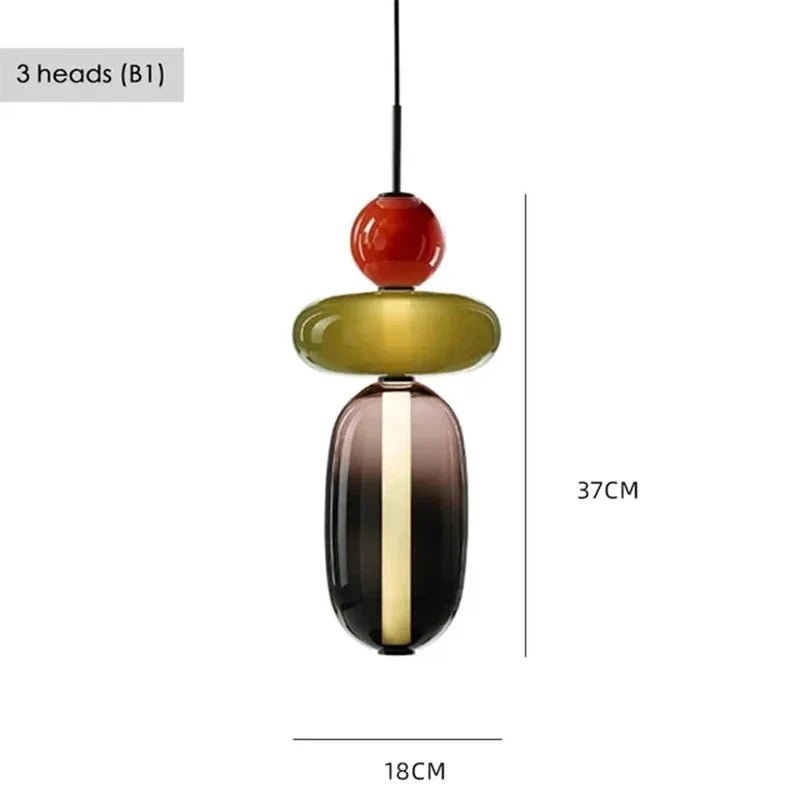 Italian Candy Glass Pendant Light in Black or White - Decorbites