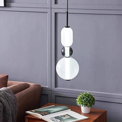 Italian Candy Glass Pendant Light in Black or White - Decorbites