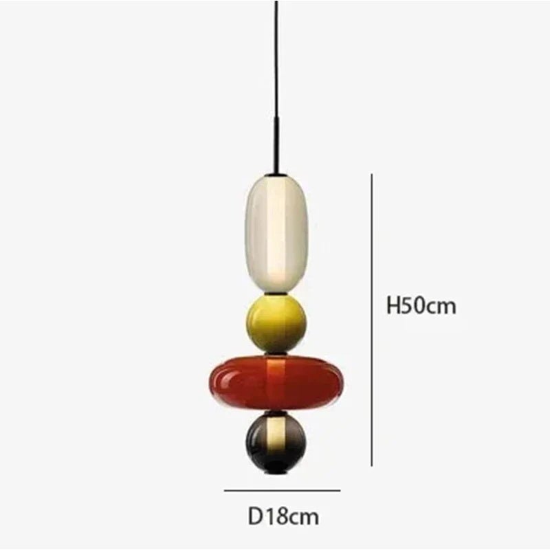 Italian Candy Glass Pendant Light in Black or White - Decorbites