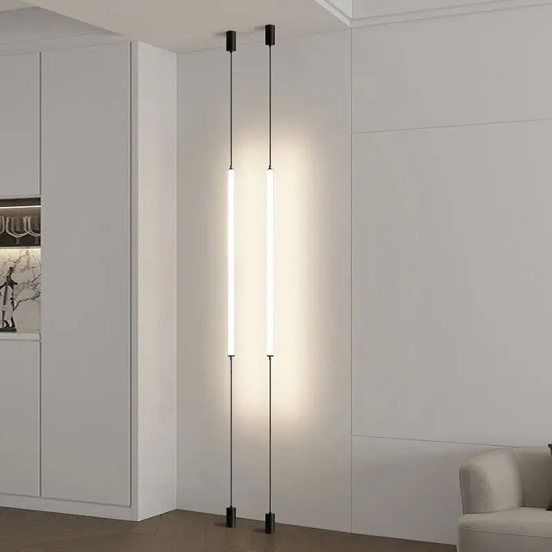 Italian Linear Black Metal & Acrylic Pendant Light - Decorbites