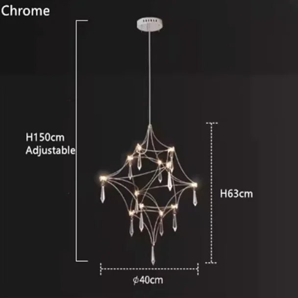 Italian Minimalist Crystal Pendant Light in Silver or Gold - Decorbites