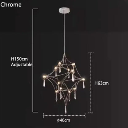 Italian Minimalist Crystal Pendant Light in Silver or Gold - Decorbites