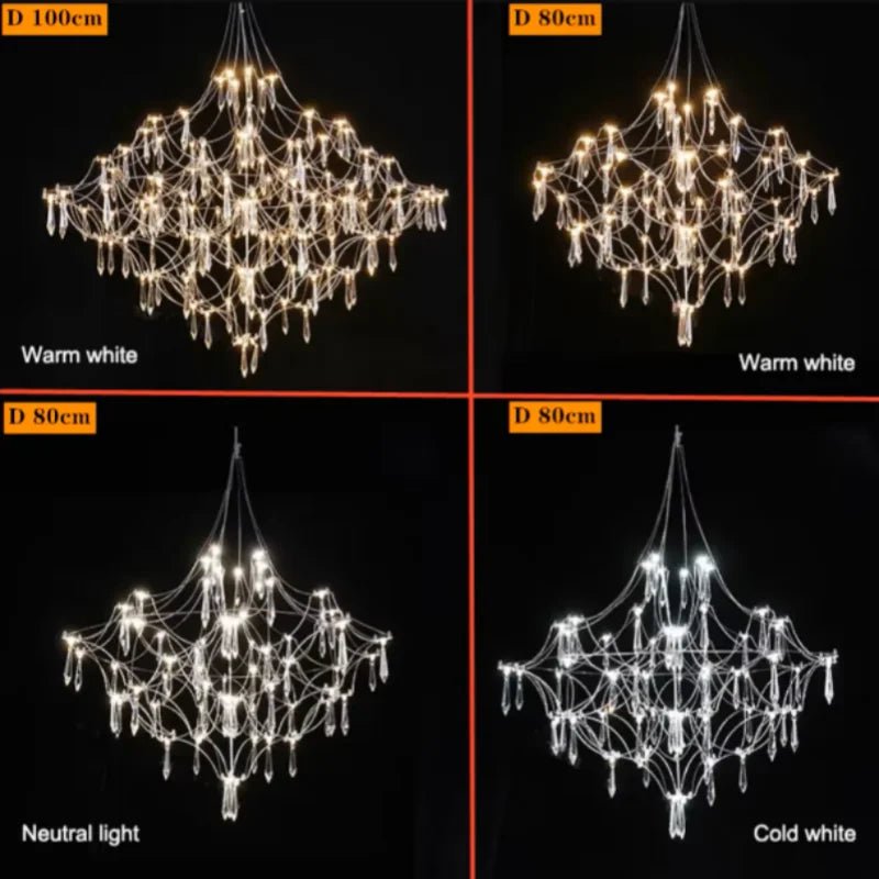Italian Minimalist Crystal Pendant Light in Silver or Gold - Decorbites