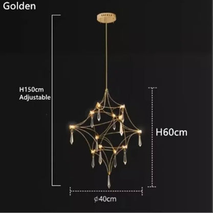 Italian Minimalist Crystal Pendant Light in Silver or Gold - Decorbites