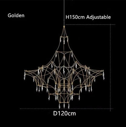 Italian Minimalist Crystal Pendant Light in Silver or Gold - Decorbites