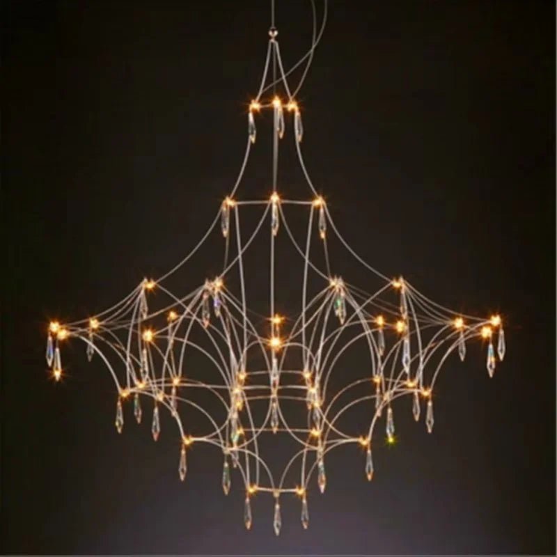 Italian Minimalist Crystal Pendant Light in Silver or Gold - Decorbites