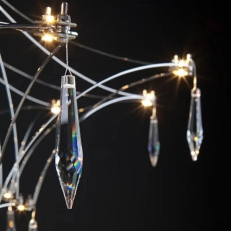 Italian Minimalist Crystal Pendant Light in Silver or Gold - Decorbites