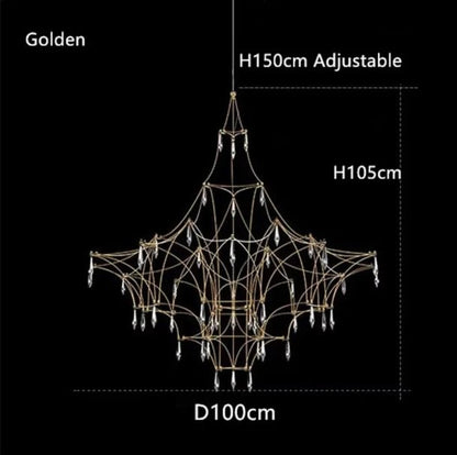 Italian Minimalist Crystal Pendant Light in Silver or Gold - Decorbites