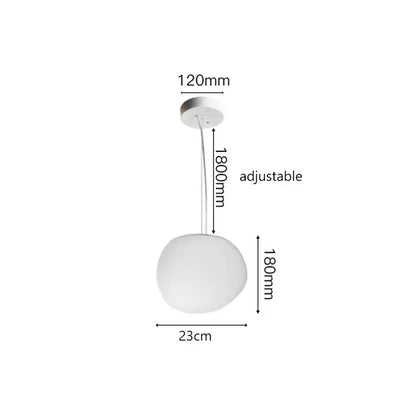 Minimalist white pendant lamp with frosted bubble glass shade and adjustable metallic stem for kitchen decorbites gregg pendant