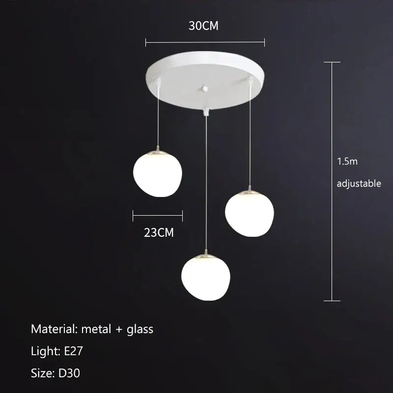 Italian style white bubble glass pendant lamp with three spherical globes for kitchen decorbites gregg pendant lamp