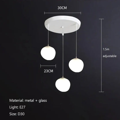 Italian style white bubble glass pendant lamp with three spherical globes for kitchen decorbites gregg pendant lamp