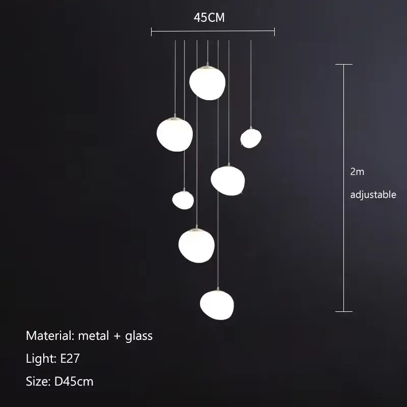 Modern white bubble glass pendant lamp with metal hardware and cascading spherical shades ideal for kitchen decorbites gregg pendant lamp