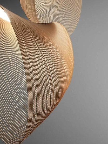Italian Wabi-Sabi Wood Pendant Light in Yellow Iron - Decorbites