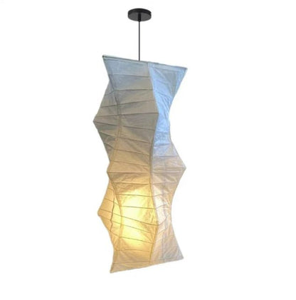 Japandi White Rice Paper Akari Pendant Light - Decorbites