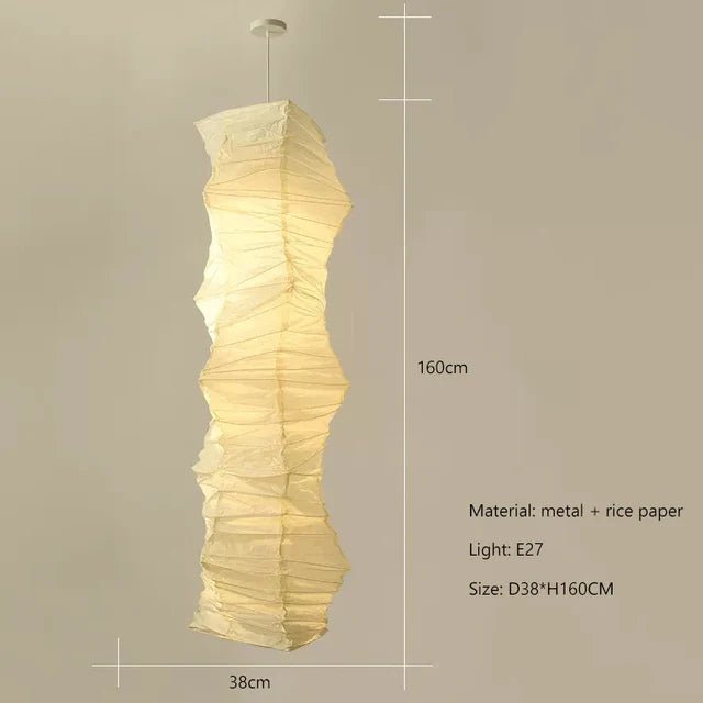 Japandi White Rice Paper Akari Pendant Light - Decorbites
