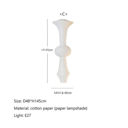 Japandi White Rice Paper Akari Pendant Light - Decorbites