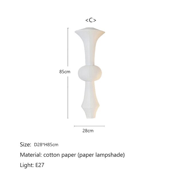 Japandi White Rice Paper Akari Pendant Light - Decorbites