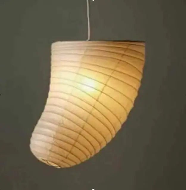 Japandi White Rice Paper Akari Pendant Light - Decorbites
