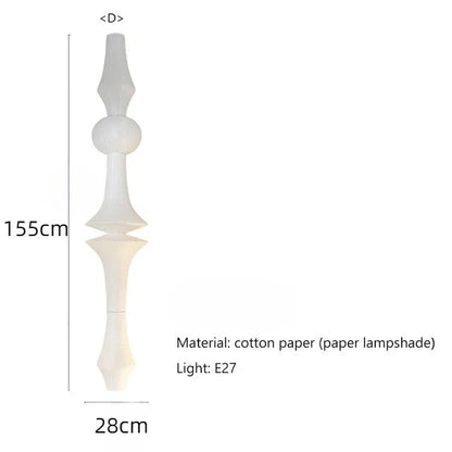 Japandi White Rice Paper Akari Pendant Light - Decorbites