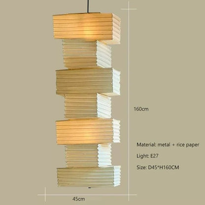 Japandi White Rice Paper Akari Pendant Light - Decorbites