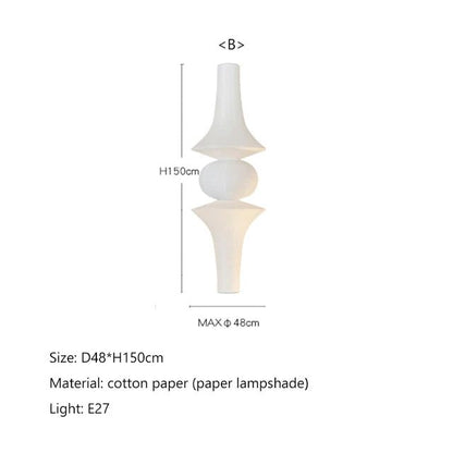 Japandi White Rice Paper Akari Pendant Light - Decorbites