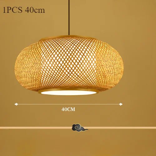Japanese Bamboo Woven Lantern Pendant Light - Decorbites