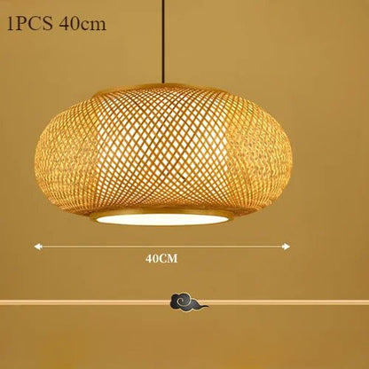 Japanese Bamboo Woven Lantern Pendant Light - Decorbites