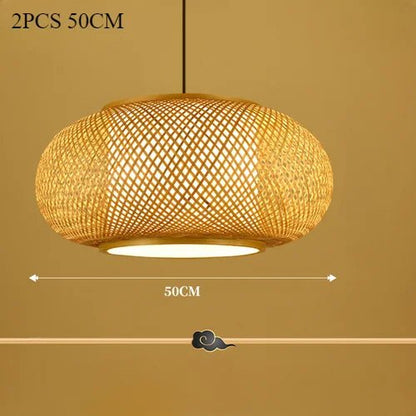 Japanese Bamboo Woven Lantern Pendant Light - Decorbites