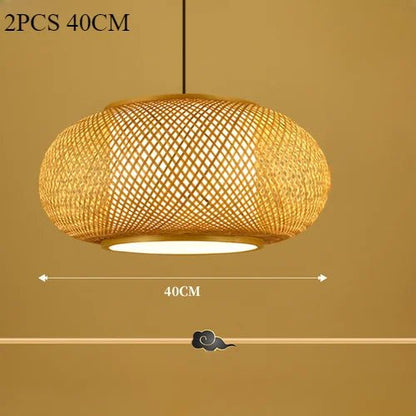 Japanese Bamboo Woven Lantern Pendant Light - Decorbites