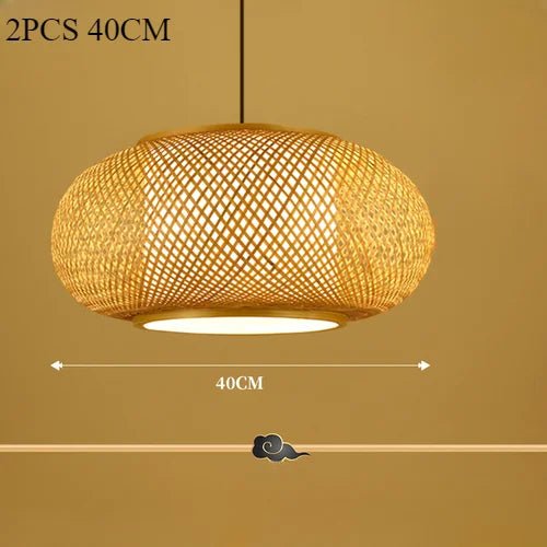 Japanese Bamboo Woven Pendant Lantern - Decorbites