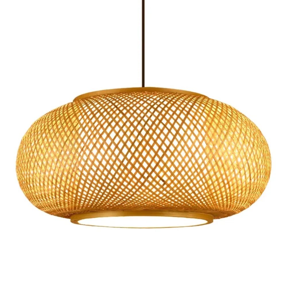 Japanese Bamboo Woven Pendant Lantern - Decorbites