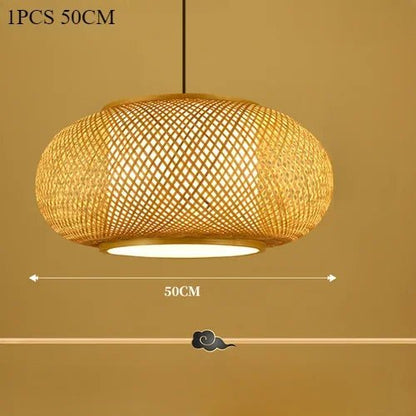 Japanese Bamboo Woven Pendant Lantern - Decorbites
